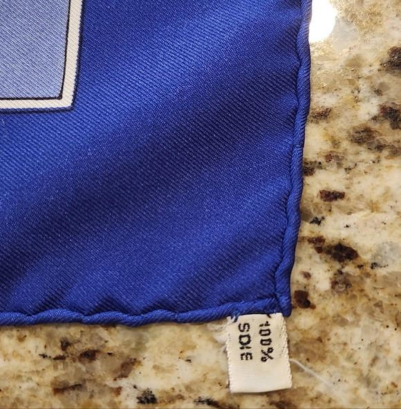 Blue and White Patterned Scarf - Picture 3 of 8